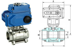 電動三片式球閥結(jié)構圖