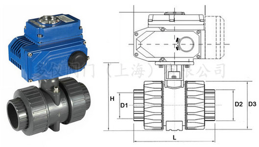 電動(dòng)UPVC球閥結(jié)構(gòu)圖