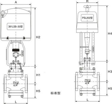 電動單座調(diào)節(jié)閥尺寸圖